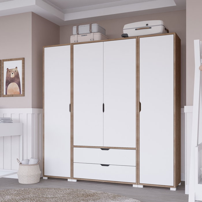 Hanah Home Nisan 1600-024 Nogal claro y blanco